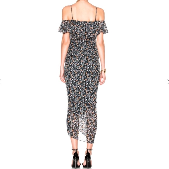 Veronica Beard Marylin Cold Shoulder Floral Silk Wrap Dress Sz 2 NEW - Picture 3 of 8